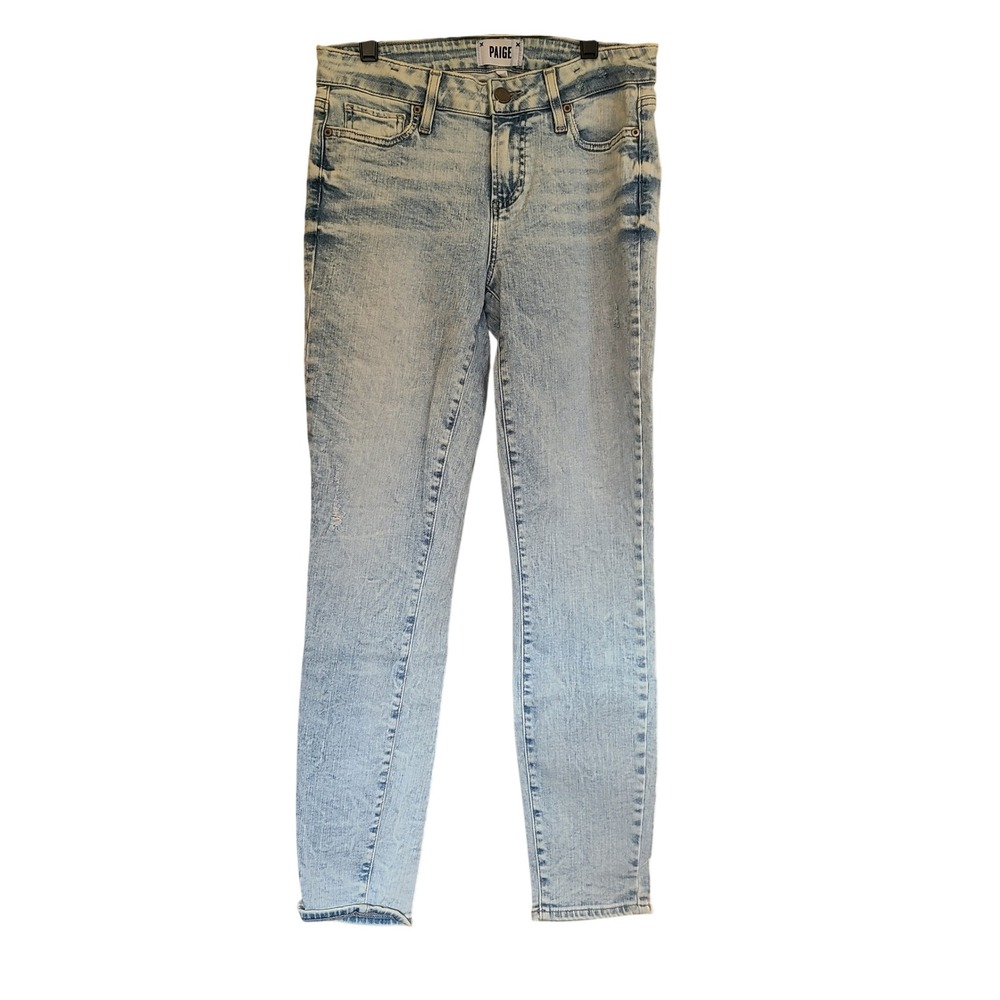 Paige Verdugo Ankle Jeans Women 27 Light Blue Acid Wash Excellent Skinny Denim